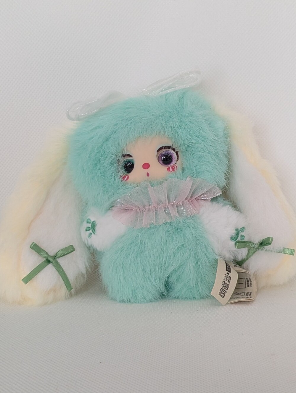 CUREPLANETA Liila Toys Rainbow Candy Bunny Plush Pendant - Cyan